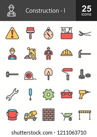 Construction Filled Line Icons