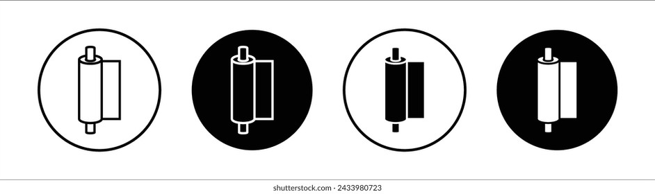 Construction film roll flat line icon set. Construction film roll Thin line illustration vector