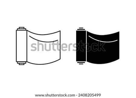 Construction film roll icon set. Vector illustration