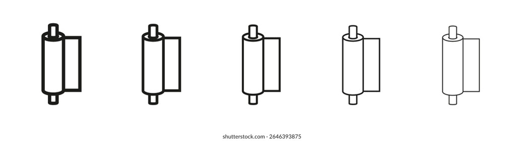 Konstruktionsfilm Rolle Symbol Vektorkontur Set Illustrationszeichen