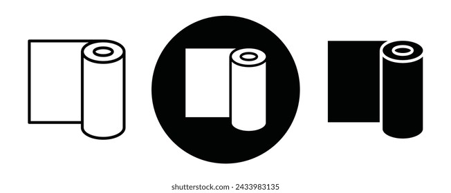 Construction film roll outline icon collection or set. Construction film roll Thin vector line art