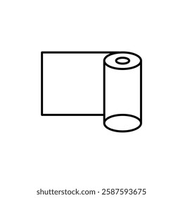 Construction film roll, vector linear illustration for web and app..eps
