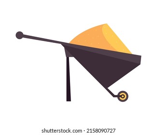 Construction flat composition with builders equipment on blank background vector illustration