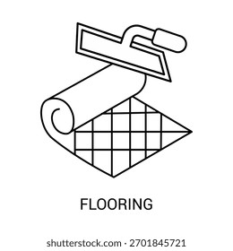 Icono de instalación del piso de construcción