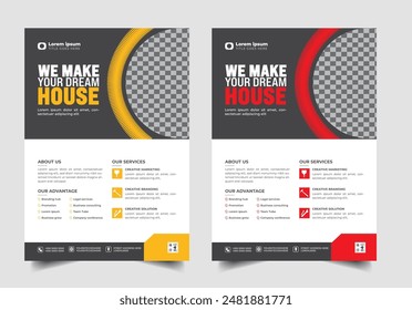 Construction Flyer A4 Template, Corporate construction tools flyer Bundle set, home improvement and repair flyer, Renovation  Flyer