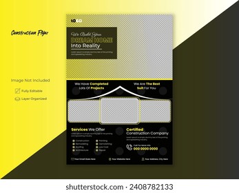 Construction flyer design, Corporate flyer design template