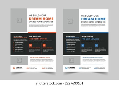 Construction Flyer Layout, a4 flyer template, Renovation Flyer Template, Poster Design, Layout