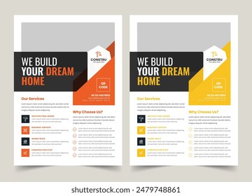 Construction Flyer Layout, a4 flyer template, Renovation Flyer Template, Poster Design, Layout