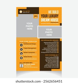 construction flyer template design layout