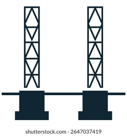 Construction foundation icon vector, representing the base of a structure and strong beginnings. Ideal for building projects, stability concepts, engineering plans, and new developments.