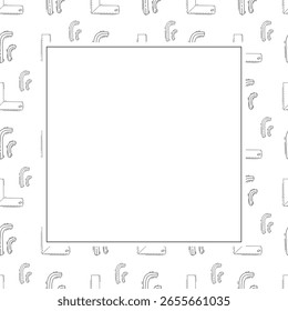 moldura de construção. doodle ferramenta de construção moldura quadrada. mão desenhada moldura de construção fundo