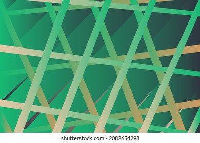 Construcción de diseño de espacio de copia artística vectorial de concepto futurista. Colores de gradiente retro verde. Patrón de línea de formas geométricas de textura abstracta. Cubierta de banner de fondo gráfico de mosaico a rayas