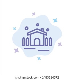 Construction, Garden, Patio, Shelter Blue Icon on Abstract Cloud Background