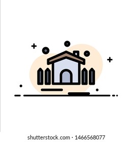 Construction, Garden, Patio, Shelter  Business Flat Line Filled Icon Vector Banner Template. Vector Icon Template background
