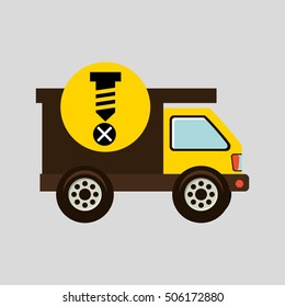 construction gear icon screw fixing vector illustration eps10