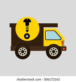 construction gear icon screw head vector illustration eps10