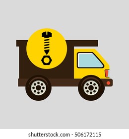 construction gear icon screw nut vector illustration eps10