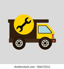 construction gear icon spanner vector illustration eps10