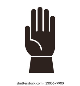 Construction glove sign isolated on white background