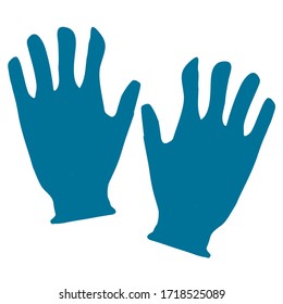 Construction gloves icon. Use for dish wash and disinfection.