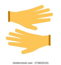Icono de guantes de construcción. Uso para lavar y desinfectar los platos.