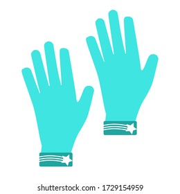 Construction gloves icon. Use for dish wash and disinfection.