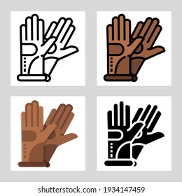 construction gloves icon vector design in filled, thin line, outline and flat style.
