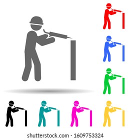 Construction, glue worker multi color style icon. Simple glyph, flat vector of construction people icons for ui and ux, website or mobile application