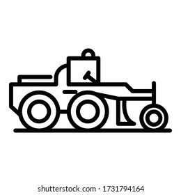 Construction grader machine icon. Outline construction grader machine vector icon for web design isolated on white background