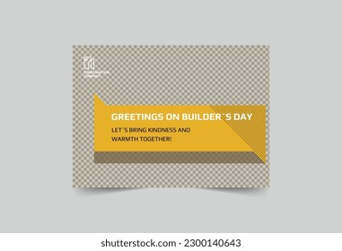 Construction greeting card template. A clean, modern, and high-quality design business card vector design. Editable and customize template business card