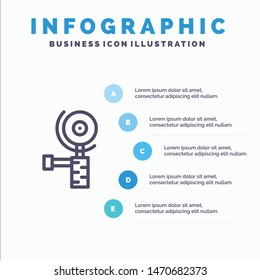 Construction, Grinder, Grinding Line icon with 5 steps presentation infographics Background. Vector Icon Template background