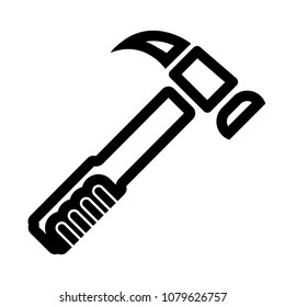 Construction hammer line icon