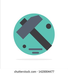 Construction, Hammer, Tool Abstract Circle Background Flat color Icon