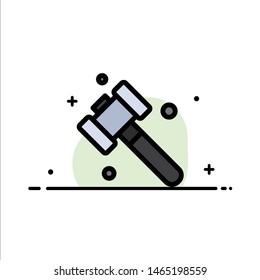 Construction, Hammer, Tool  Business Flat Line Filled Icon Vector Banner Template. Vector Icon Template background