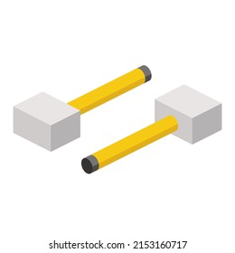 Construction hammer. Vector 3d line isometric, color web icons, new flat style. Creative design idea for infographics.