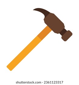 Construction hammer vector. Tool of worker in carpentry workshop for hammering nails. Multicolored flat vector icon representing construction tools concept isolated on white background