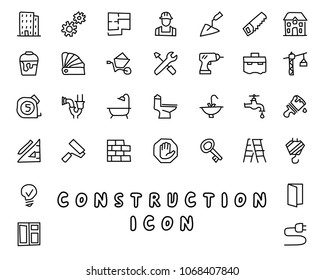 construction hand drawn icon design illustration, line style icon, designed for app and web