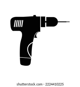 Construction hand drill machine icon | Black Vector illustration |