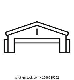 Construction hangar icon. Outline construction hangar vector icon for web design isolated on white background