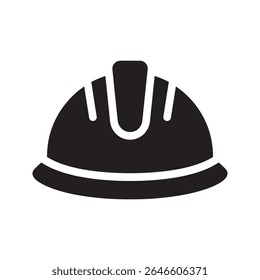 Construction hard hat glyph icon for worker safety personal protective equipment and building site head protection vector illustration vector solid glyph icon
