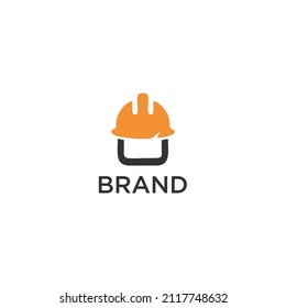 logotipo de ilustración de sombrero de construcción.  vector de sombrero para bomberos. icono de gorra o sombrero
