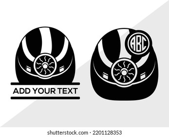 Construction Hat Monogram SVG Printable Vector Illustration