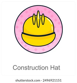 Construction Hat and safety icon concept