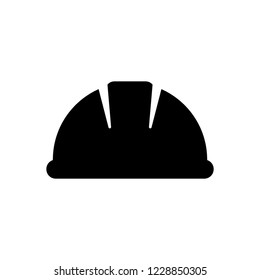 Construction hat silhouette icon. Clipart image isolated on white background