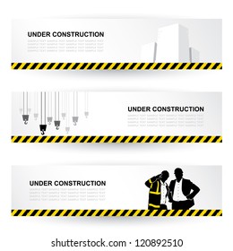 Construction headers - vector illustration