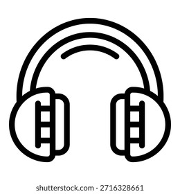 Icono de auriculares de construcción. Icono de Vector de los auriculares de la construcción del contorno para el Diseño web aislado en el fondo blanco