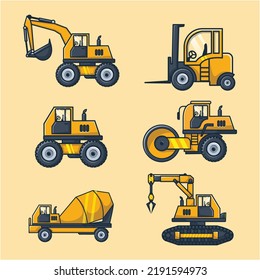 plantilla de icono de equipo pesado de construcción