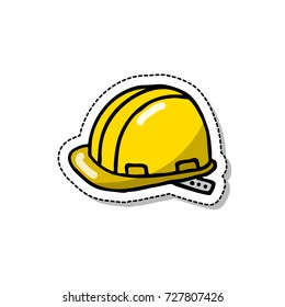 construction helmet doodle icon