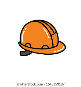 construction helmet doodle icon, vector illustration