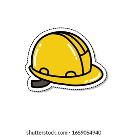 construction helmet doodle icon, vector illustration